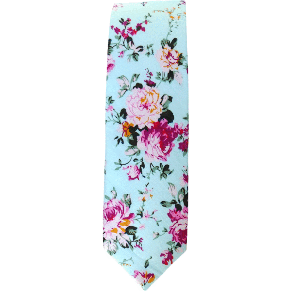 Turquoise Rose Hedge Tie Set